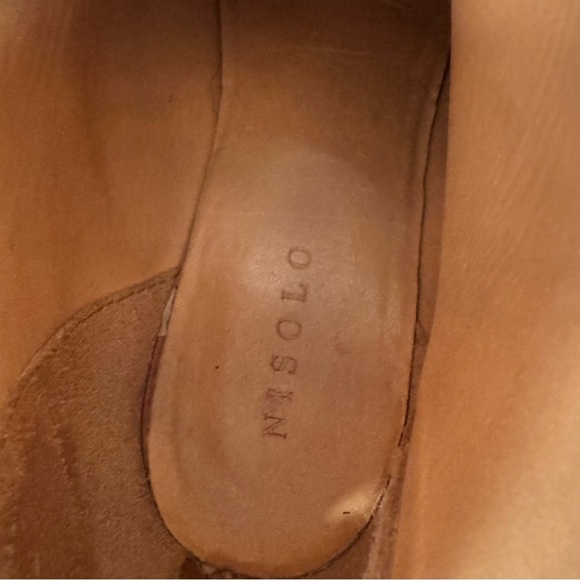 NISOLO Dari Boot - Ankle Booties Block Heel Suede Leather Wheat Tan Size 8.5 - Picture 2 of 14